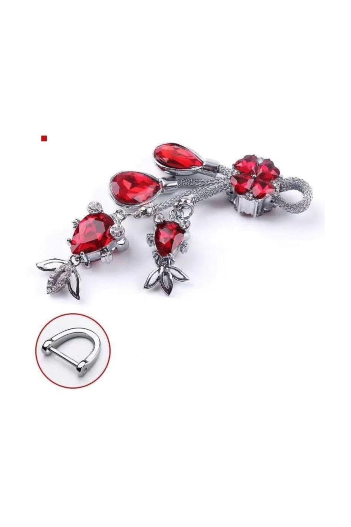 Taşlı Anahtarlık Kristal Dizayn Çelik Halat Yeni Trend