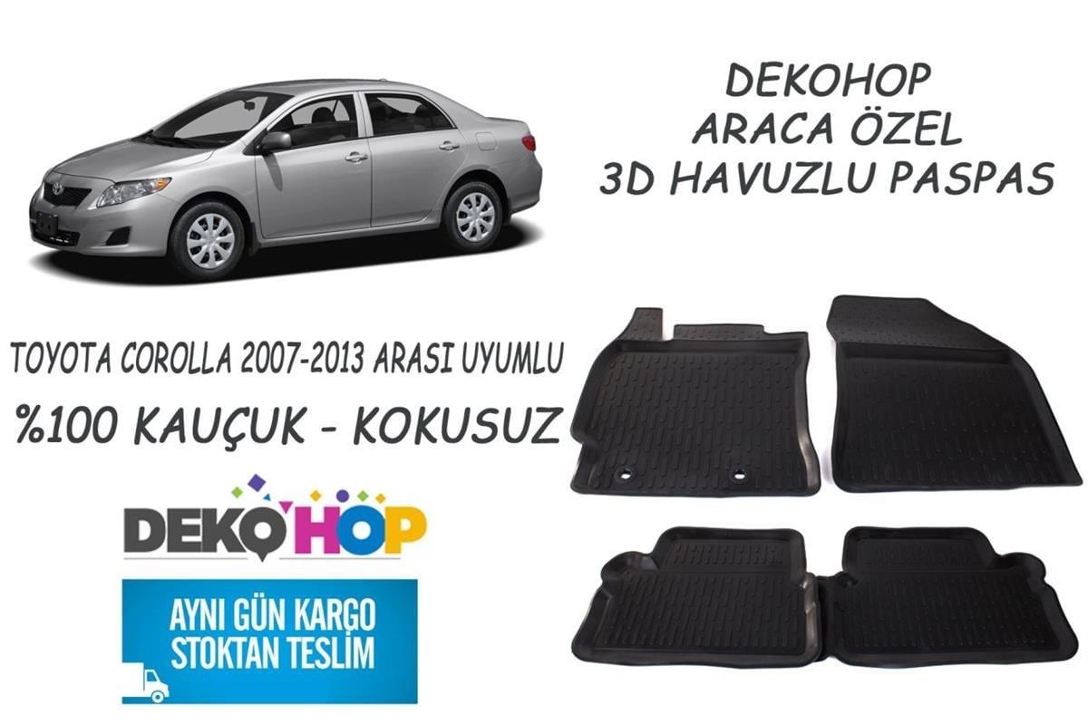 TOYOTA COROLLA 2007-2013 ARASI 3D Havuzlu Araca Özel Kauçuk Oto Paspas