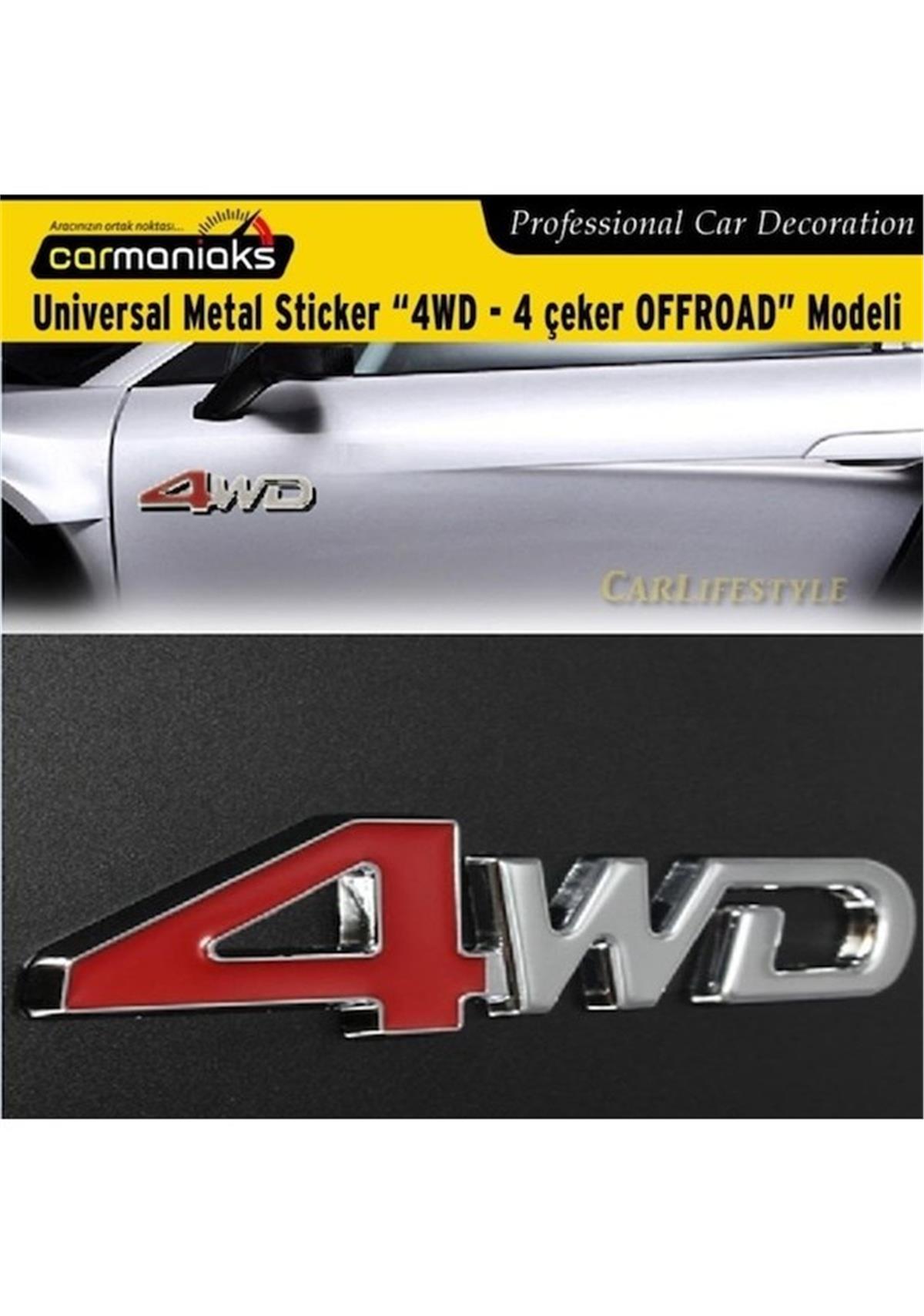 Universal 4Wd Dörtçeker Offroad Sticker Metal Arma 2'Li