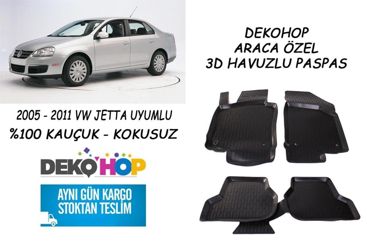 VW JETTA 2005-2011 ARASI Araca Özel Oto Paspas 3D Havuzlu Kauçuk Paspas