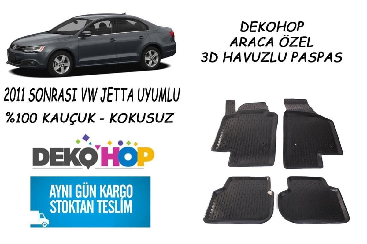 VW JETTA 2011 SONRASI Araca Özel Oto Paspas 3D Havuzlu Kauçuk