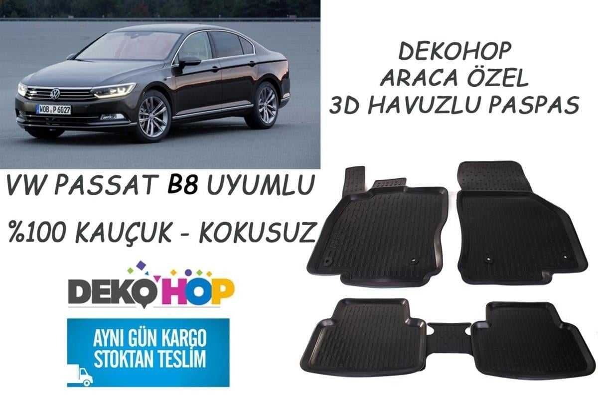VW PASSAT B8 KASA Oto Paspas Araca Özel 3D Havuzlu Kauçuk