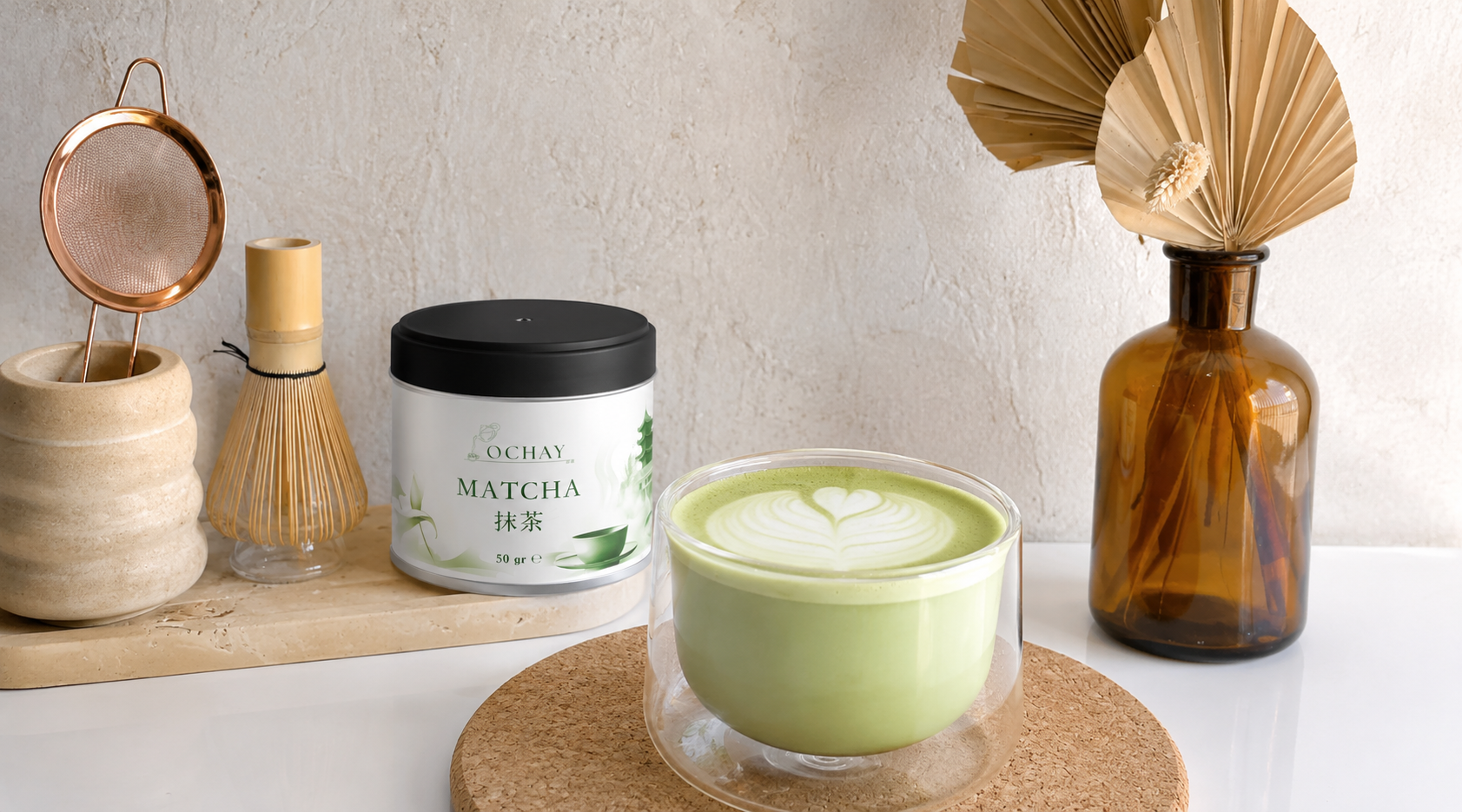 Ev Yapımı Mükemmel Sıcak Matcha Latte Hazırlanışı