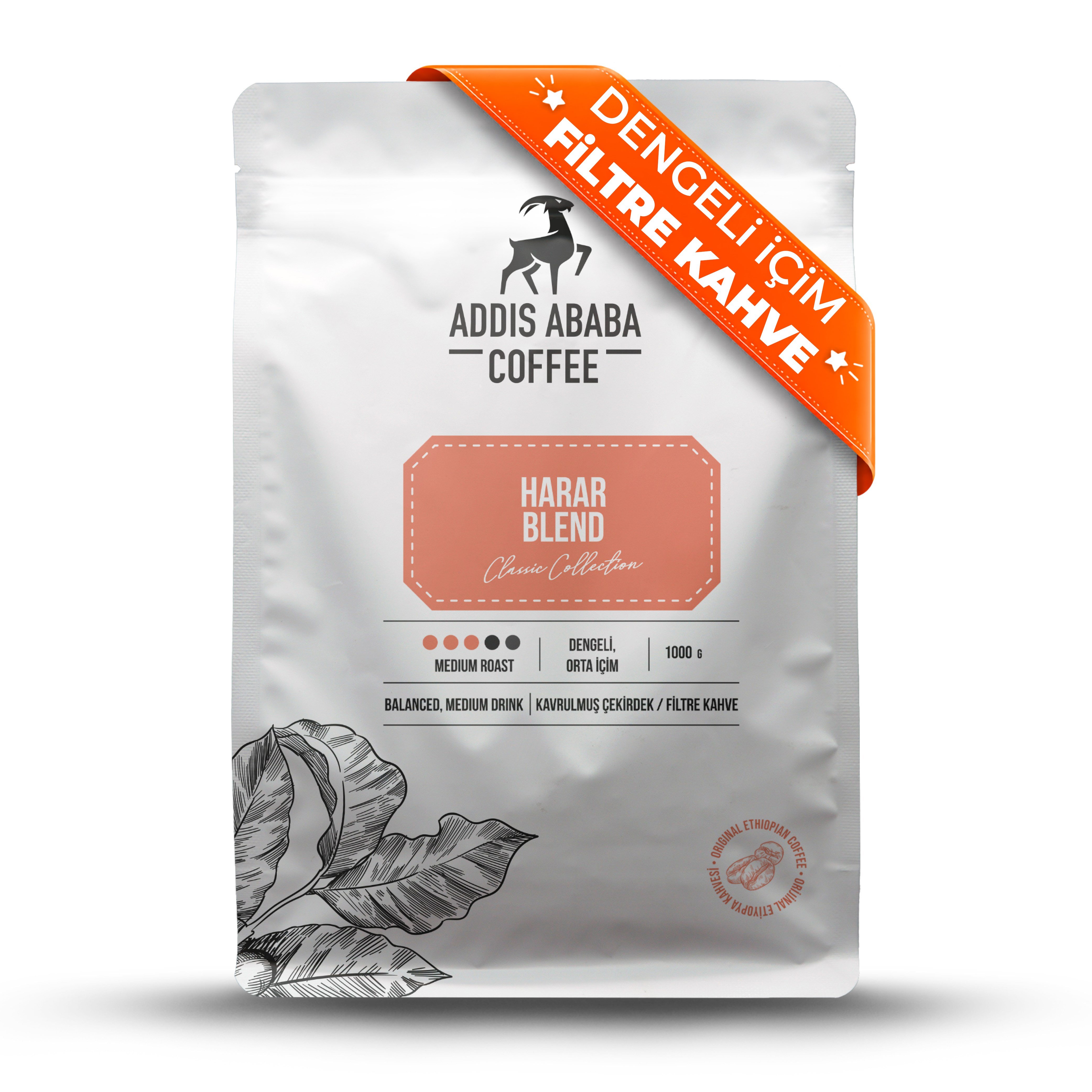 Harar Blend Kavrulmuş Çekirdek Kahve 1000 Gr