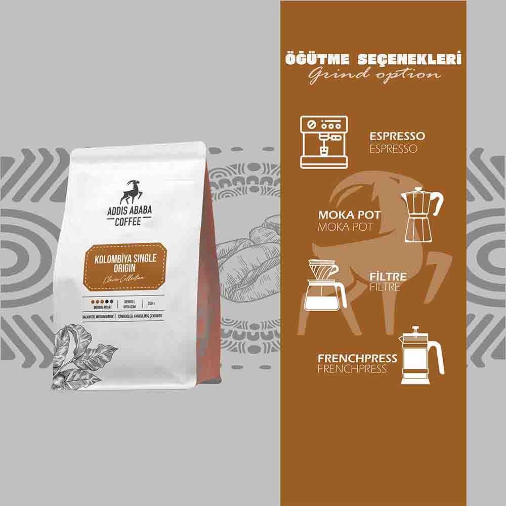 Kolombiya Single Orgin Çekirdek Kahve 250 Gr