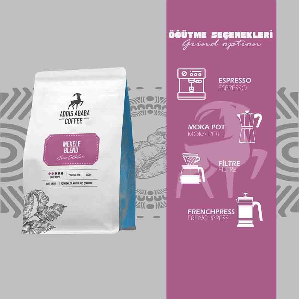 Mekele Blend Kavrulmuş Çekirdek Kahve 1000 Gr