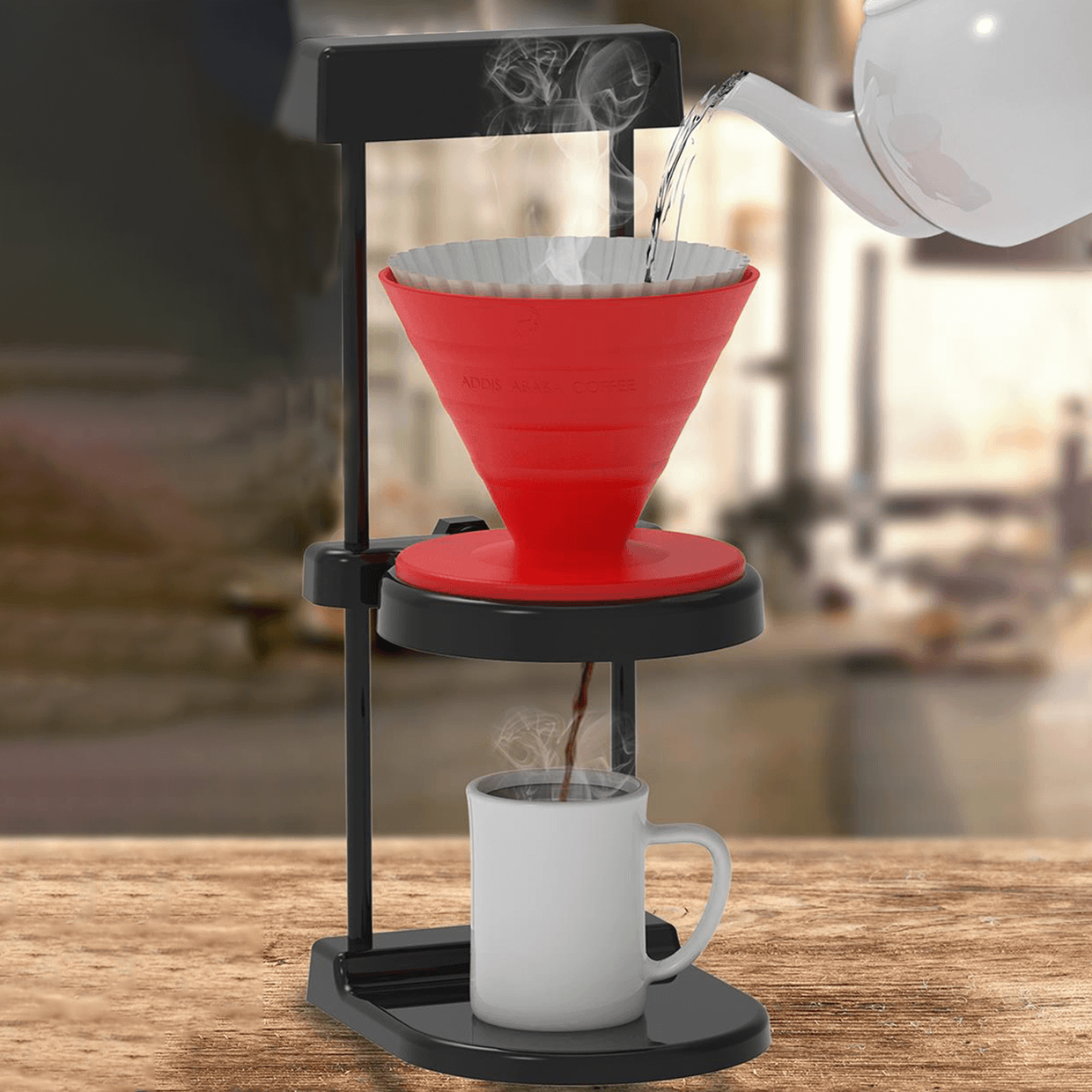 Plastik V60 Standı & Dripper