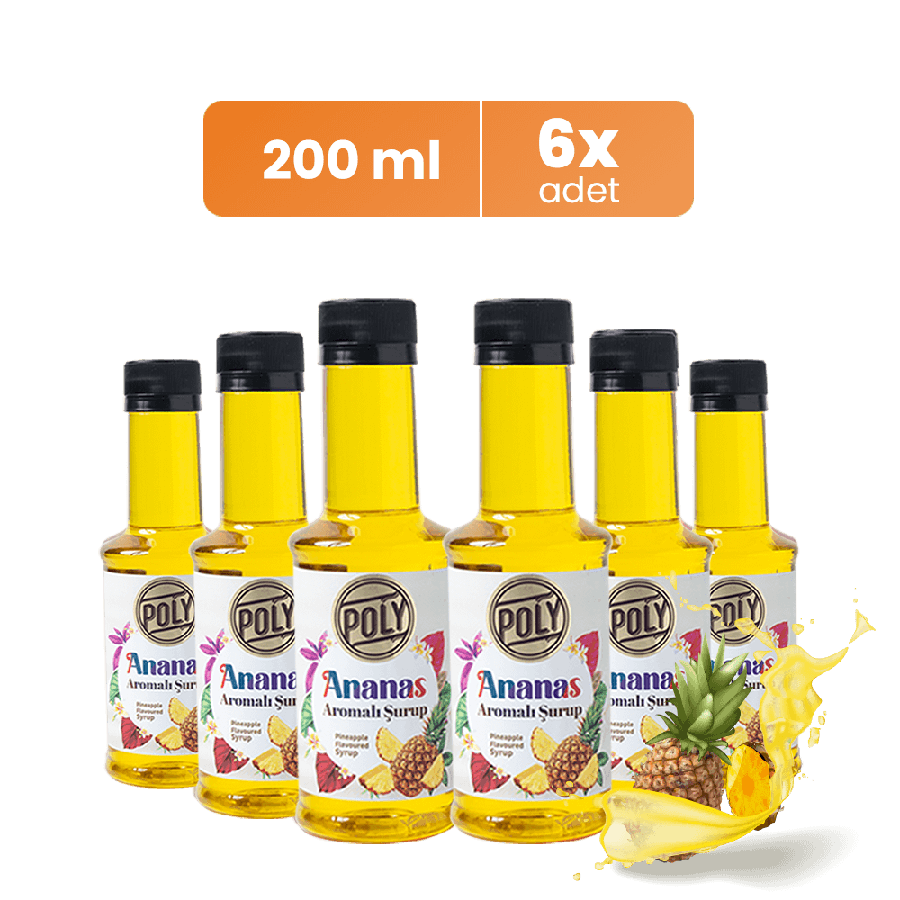 Poly 6lı Ananas Aromalı Kahve Şurubu (6X200 ML.)