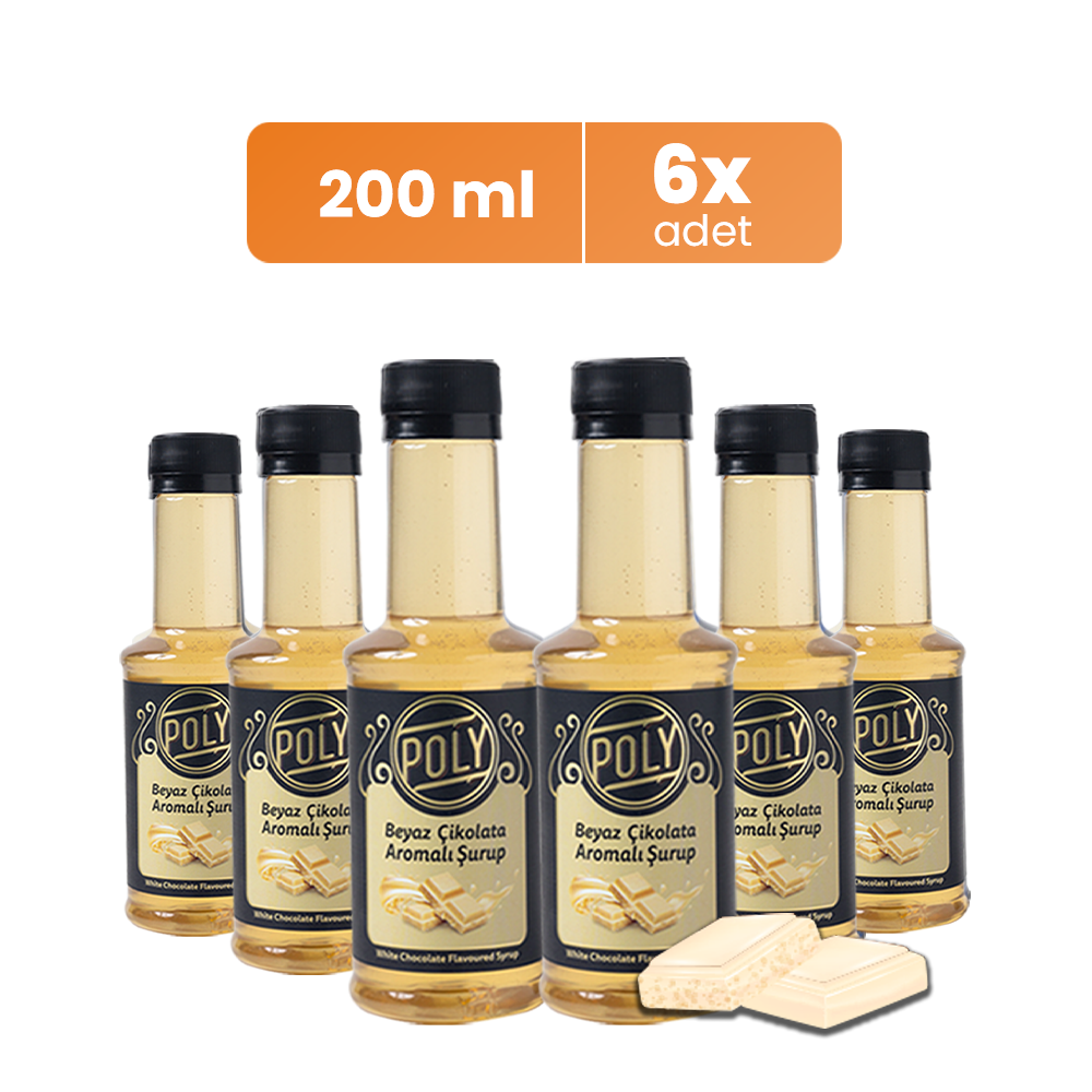 6 Pack White Chocolate Flavored Coffee Syrup (6X200 ML.)
