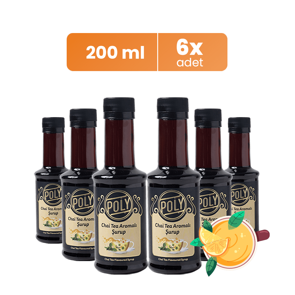 6 Pack Chai Tea Flavored Coffee Syrup (6X200 ML.)