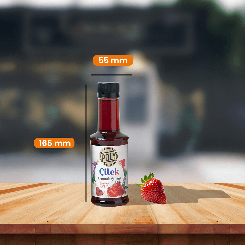 Poly 6lı Çilek Aromalı Kahve Şurubu (6X200 ML.)
