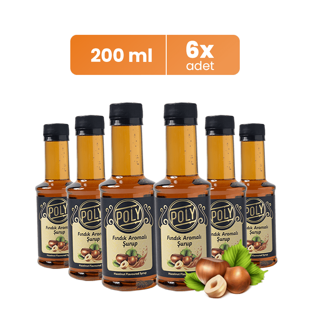 Poly 6lı Fındık Aromalı Şurup (6X200 ML.)