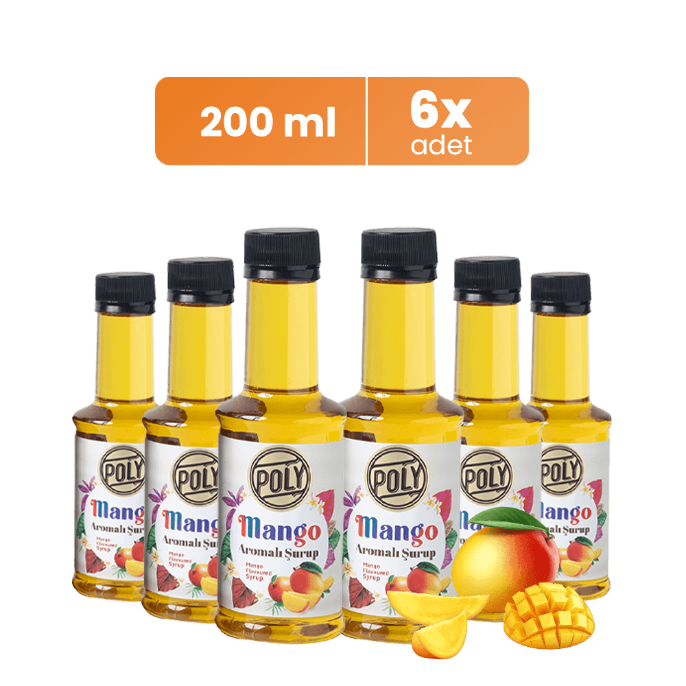 6 Pack Mango Flavored Coffee Syrup (6X200 ML.)