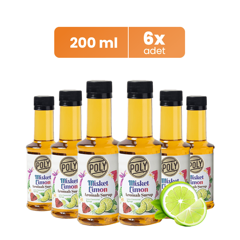 Poly 6lı Misket Limon Aromalı Kahve Şurubu (6X200 ML.)