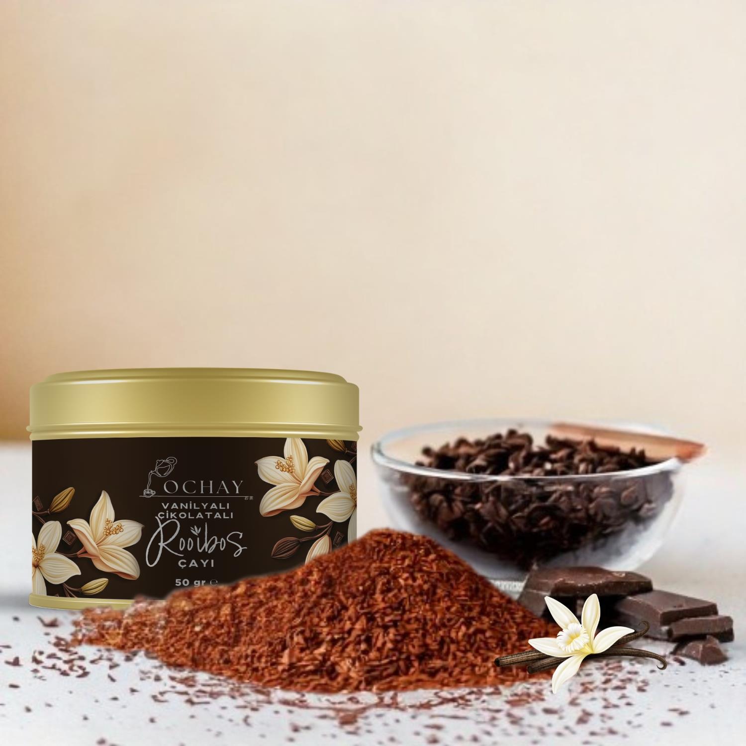Vanilya ve Çikolata Aromalı Rooibos Çayı 50 Gram