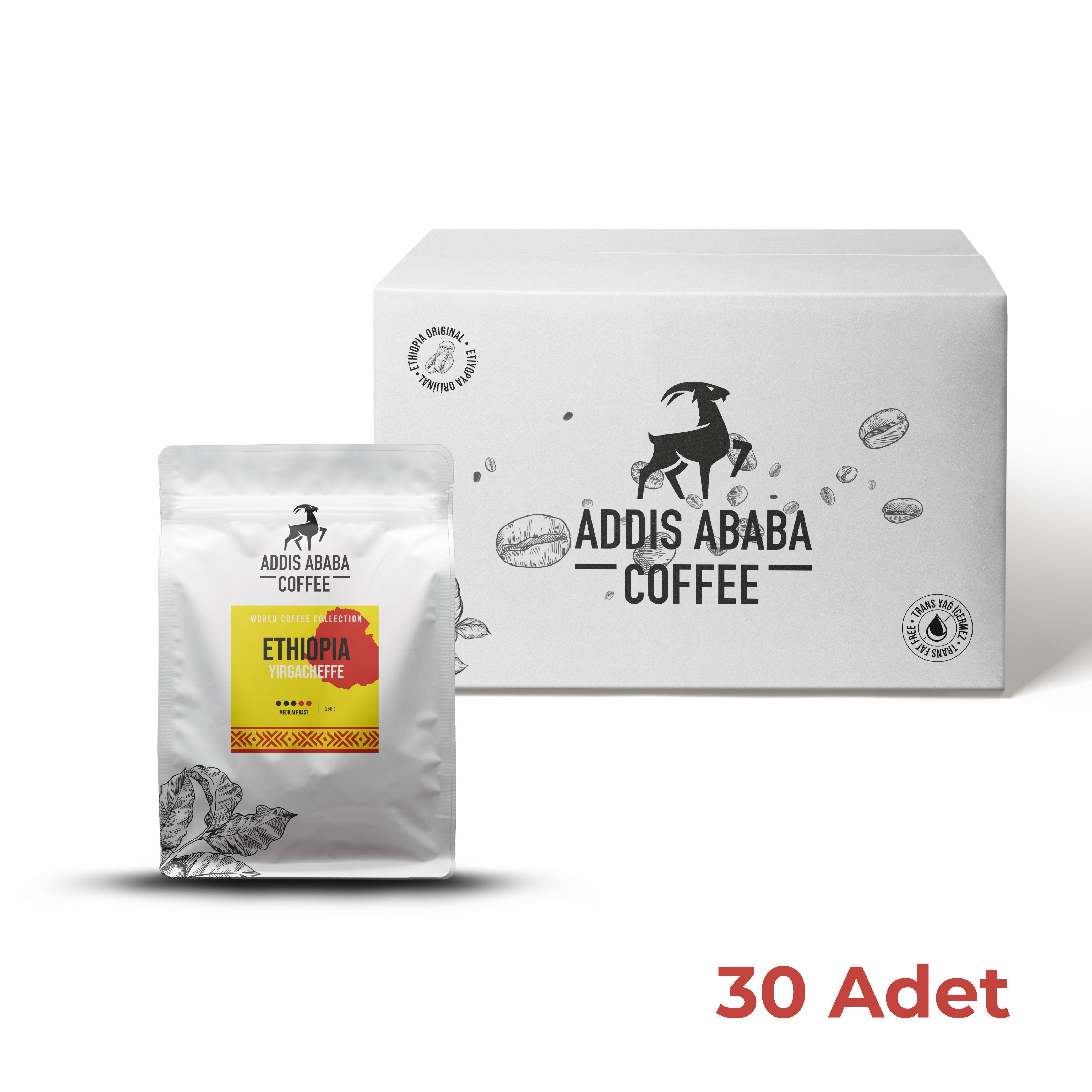 Yirgacheffee Çekirdek Kahve (30x250) 7.5 kg