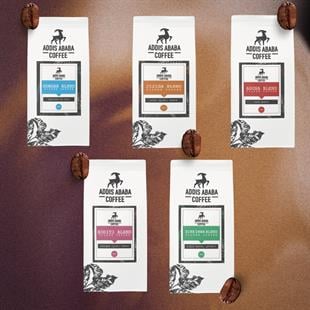 Set of 5 Ethiopian Coffee 500 Gr (5x100Gr) Roasted Beans