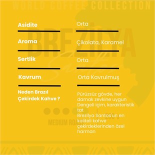 Addis Ababa Coffee - Dünya  Kahvesi - Arabica - Brezilya Santos - 1000 Gr. 