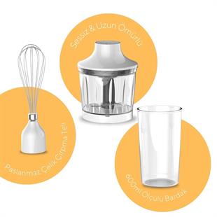White Hand Blender Set 