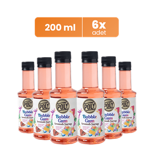 6 Pack Bubble Gum Flavored Coffee Syrup (6X200 ML.)