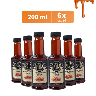 6 Pack Caramel Flavored Coffee Syrup (6X200 ML.)