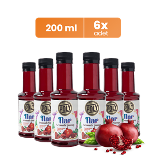 6 Pack Pomegranate Flavored Coffee Syrup (6X200 ML.)
