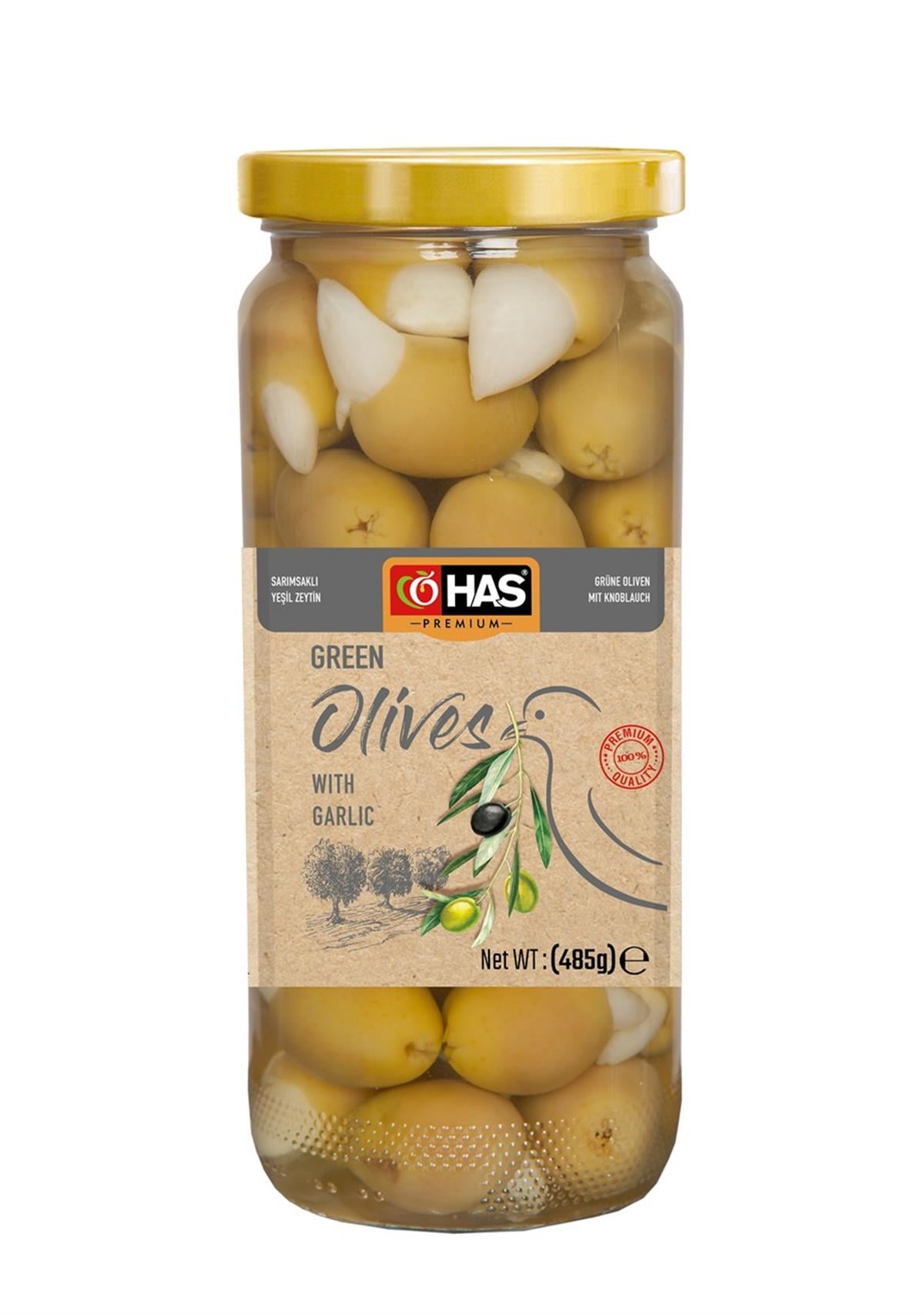 Sarımsaklı Yeşil Zeytin 500cc