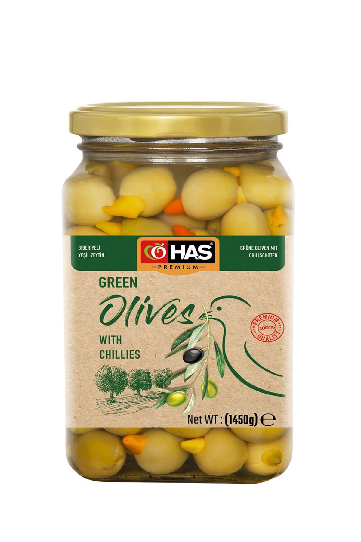 Biberiyeli Yeşil Zeytin 1600cc