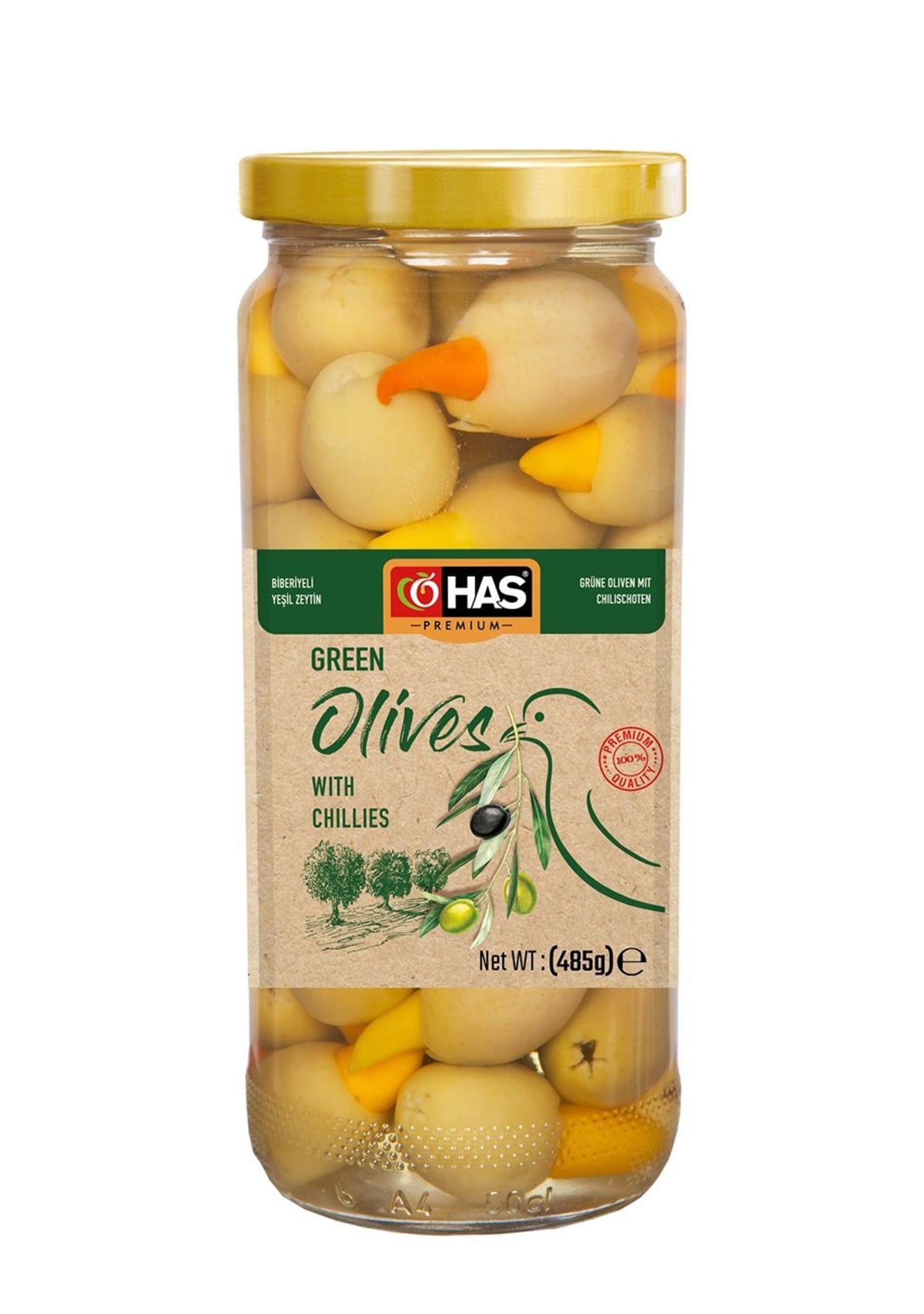 Biberiyeli Yeşil Zeytin  500cc