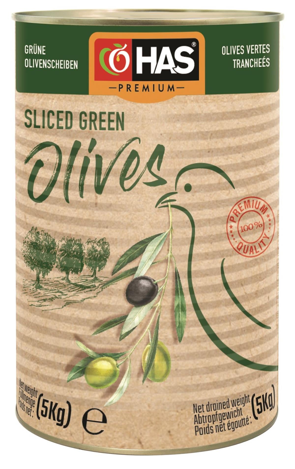 Dilimlenmiş Yeşil Zeytin 5/1