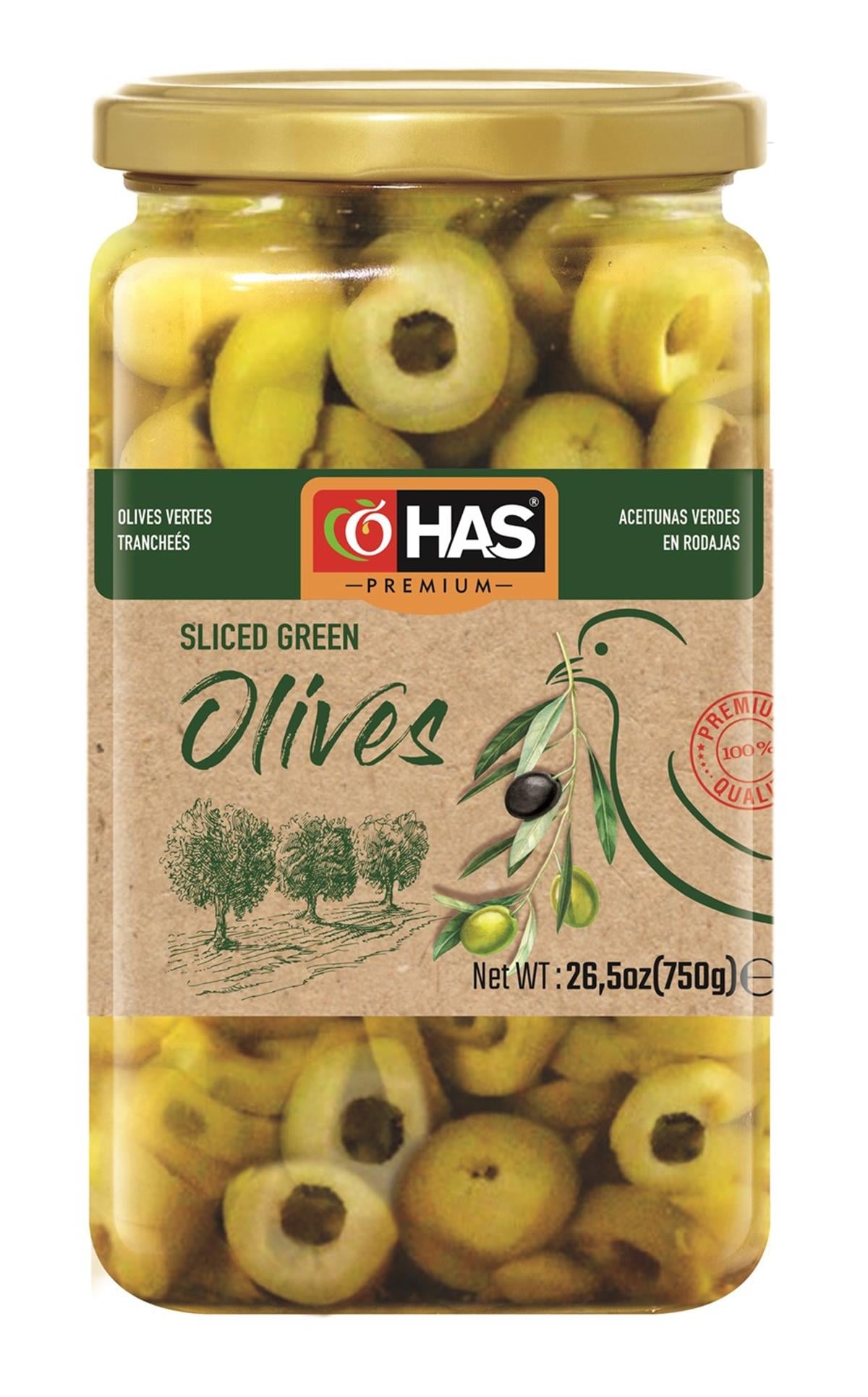 Dilimlenmiş Yeşil Zeytin 850cc