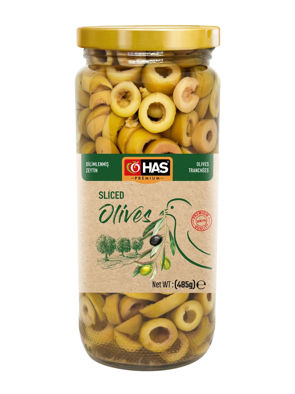 Dilimli Yeşil Zeytin 500cc