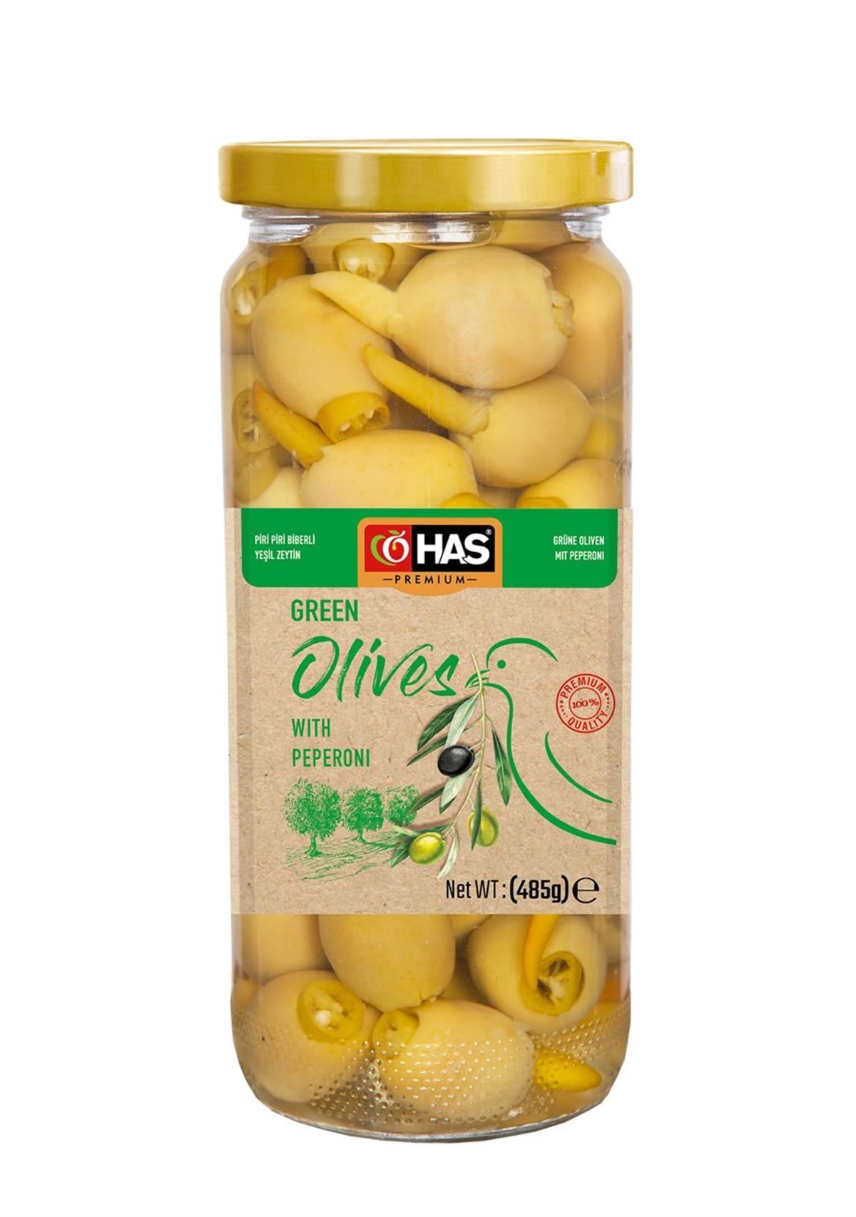 Piri Piri Biberli Yeşil Zeytin 500cc