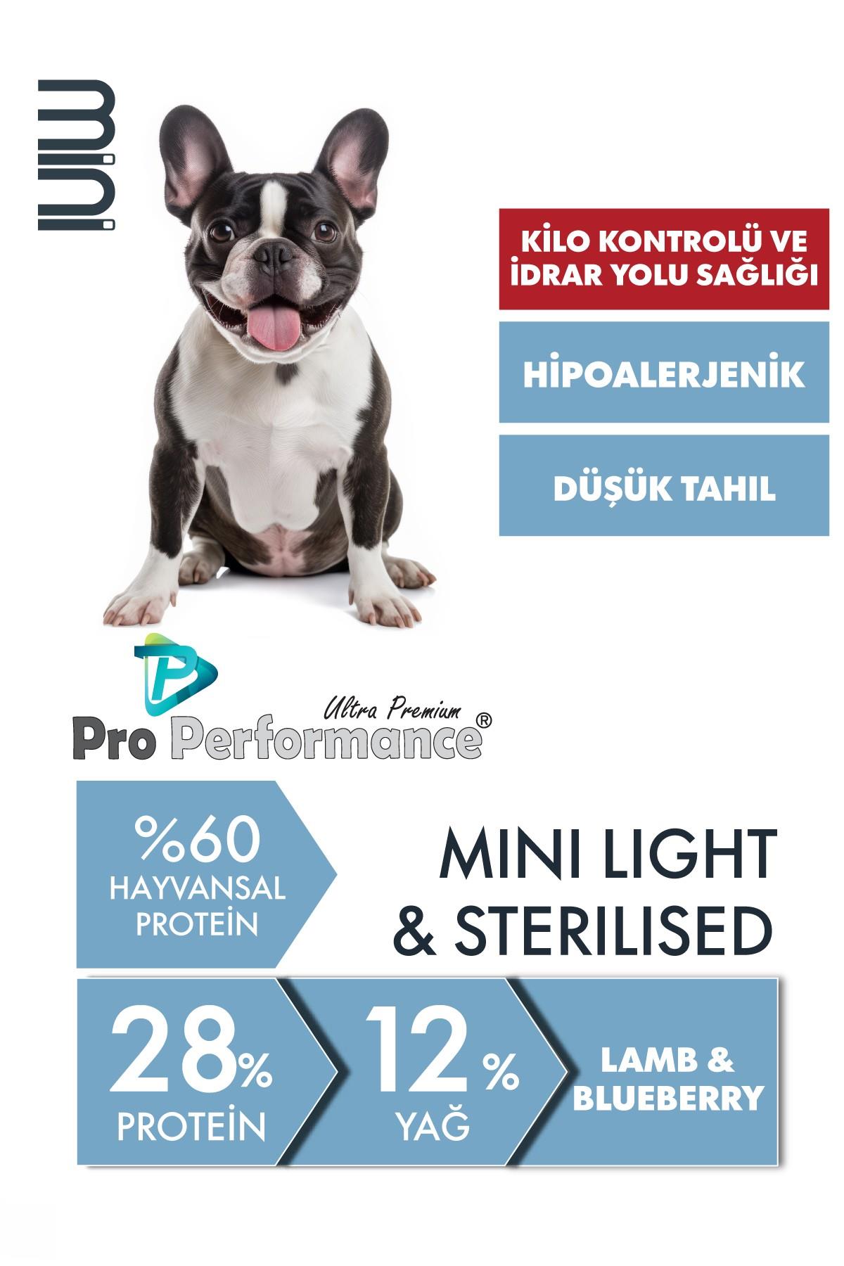 Pro Performance Light Kuzu ve Yaban Mersinli Küçük Irk  Kısır Köpek Maması 2 Kg