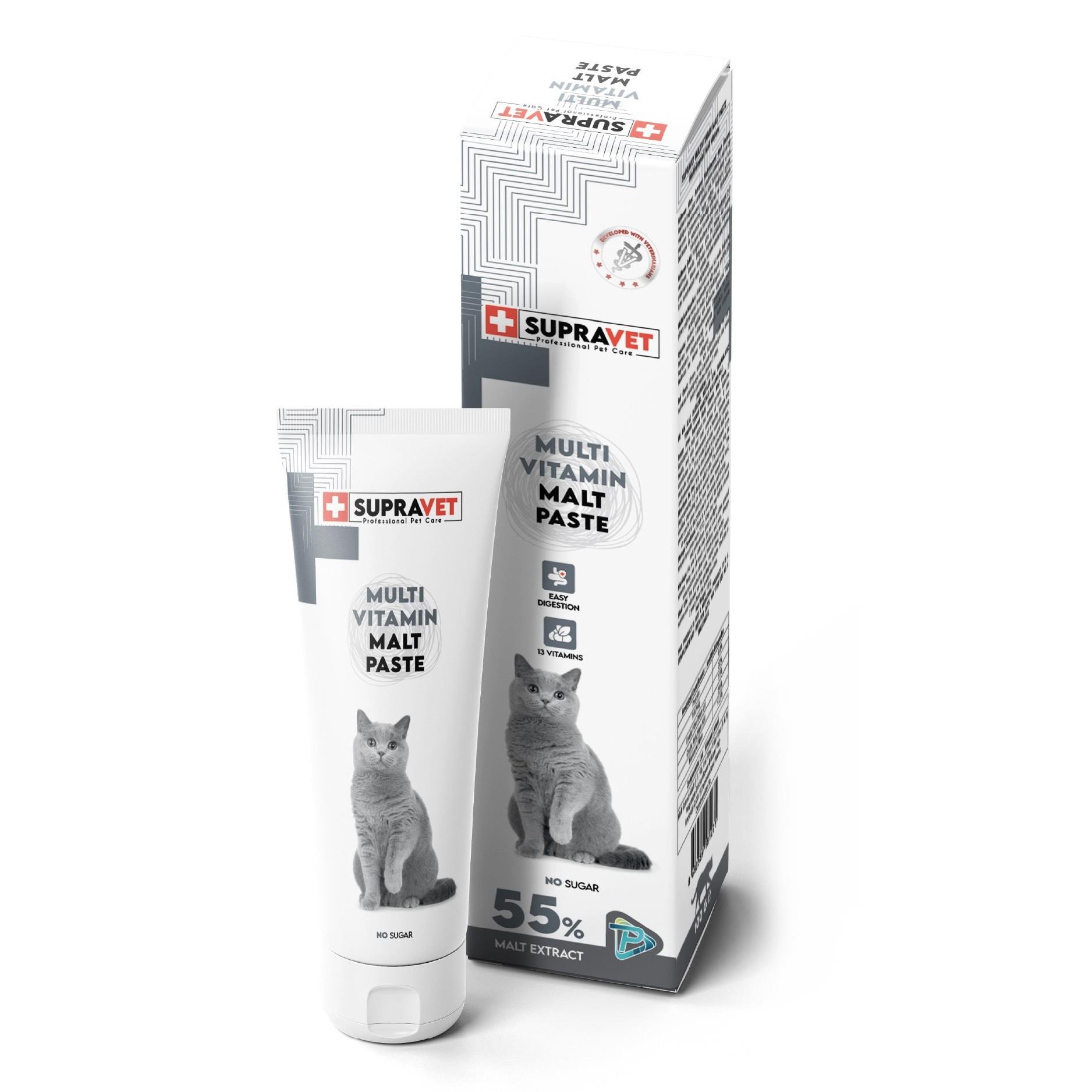 Supravet Kediler için Taurinli Multi Vitaminli Kedi Malt Macunu 100 gr