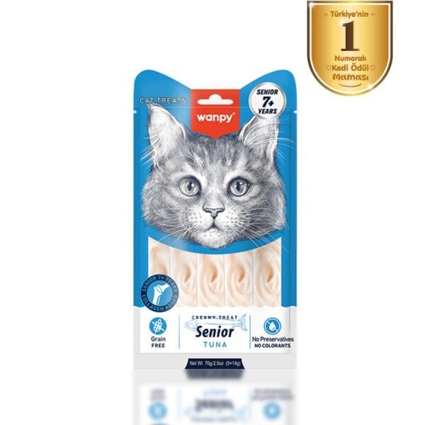 Wanpy Ton Balıklı 7+ Yaş 5X14GR Kedi Krema Ödülü