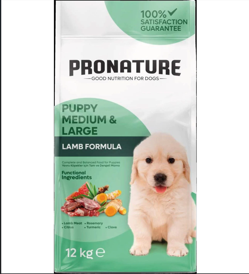 Pronature Orta ve Büyük Irk Kuzulu ve Pirinçli Yavru Köpek Maması 12kg