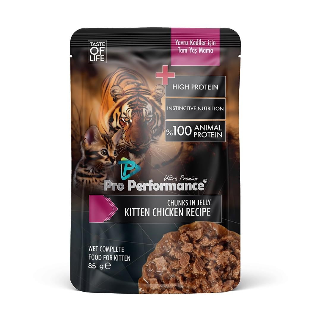 Pro Performance Yavru Kediler için Tavuklu Yaş Mama Pouch 85gr