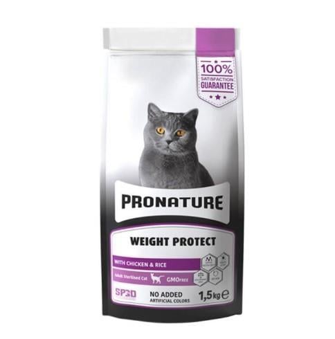 Pronature Kilo Kontrolü için Tavuklu ve Pirinçli Kısırlaştırılmış Yetişkin Kedi Maması 1,5kg
