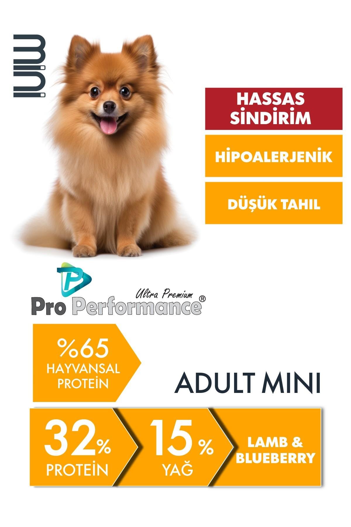 Pro Performance Kuzulu ve Yaban Mersinli Küçük Irk Yetişkin Köpek Maması 7 Kg