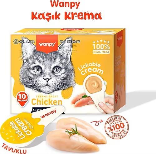 Wanpy Tavuklu 10*16 gr Kaşıklı Kedi Ödül Kreması