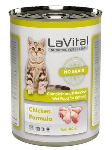 LaVital Tavuk Etli Tahılsız Ezme Yavru Kedi Konservesi 400gr