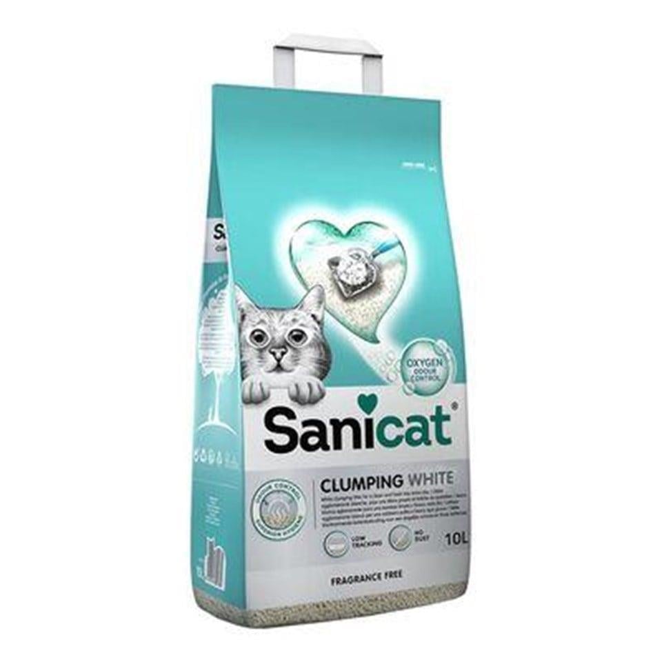 Sanicat Clumping White Topaklanan Kedi Kumu (Kokusuz) 10LT