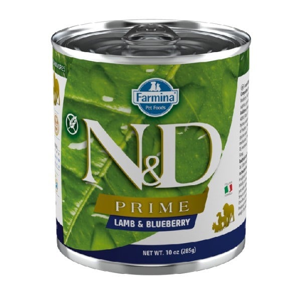 N&D Tahılsız Prime Kuzulu ve Yaban Mersinli Yetişkin Köpek Konservesi 285gr