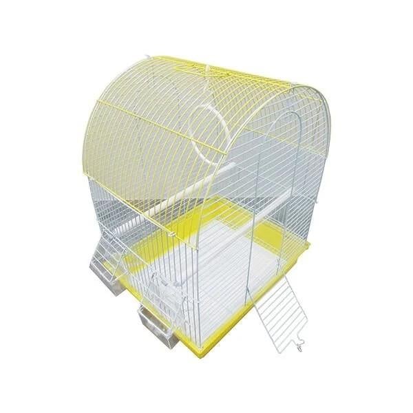 Dayang Çift Kapılı Davul Muhabbet Kuşu Kafesi Sarı 35x28x46 Cm