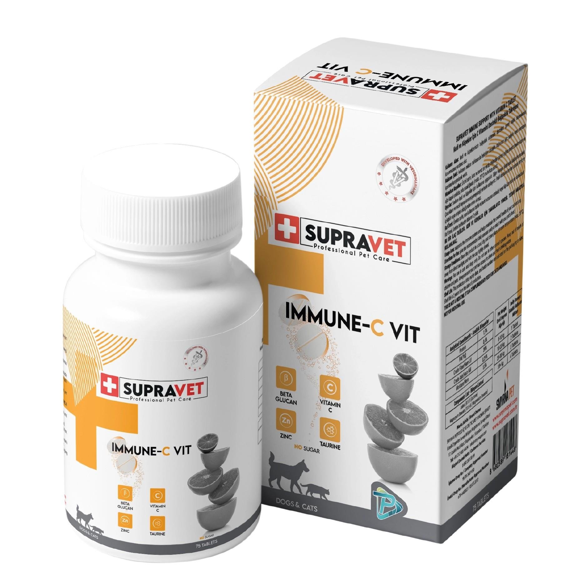 Supravet Immune Kedi ve Köpek için Bağışıklık Sistemi Güçlendirici 75 Tablet