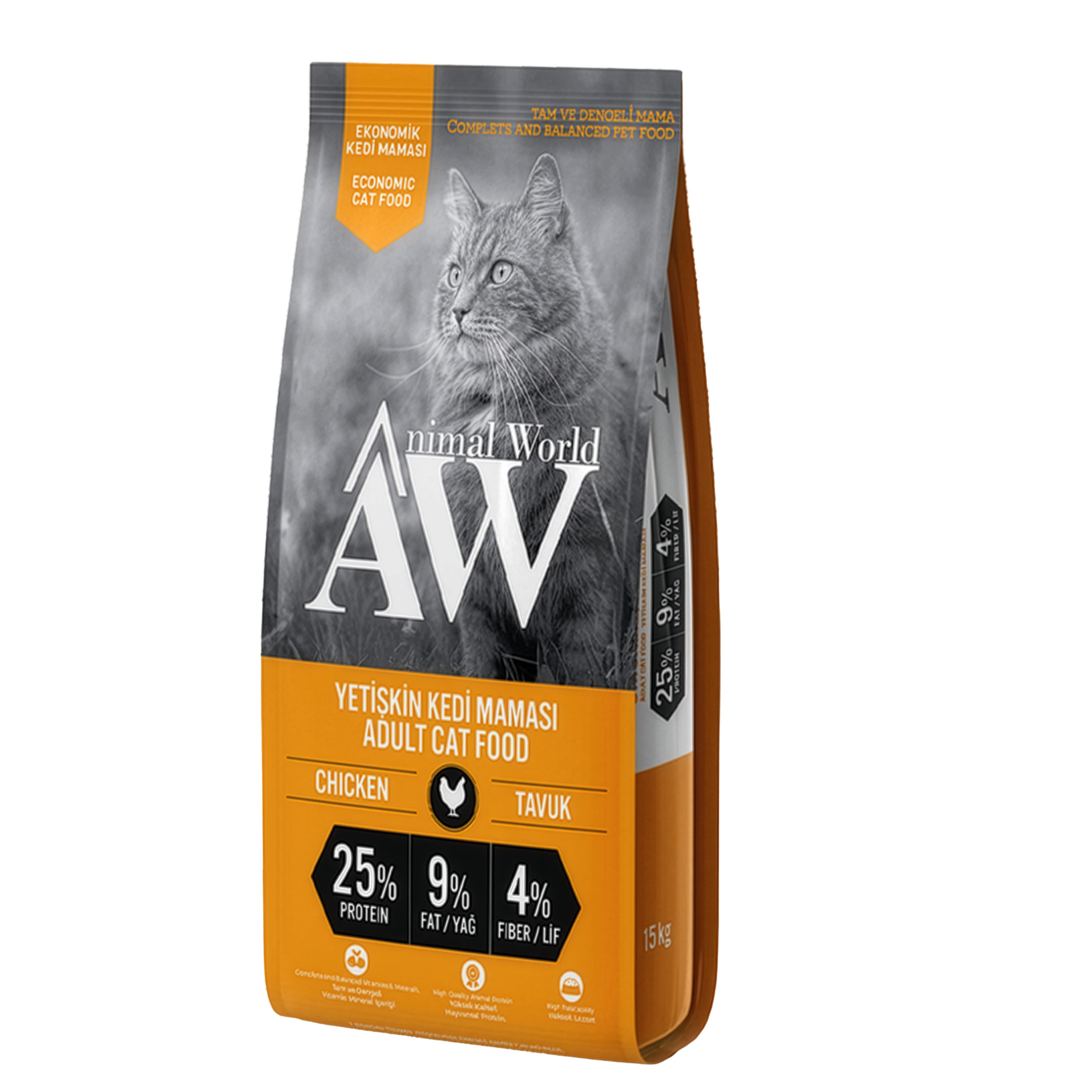 Animal World Tavuk Etli Yetişkin Kedi Maması 15 Kg