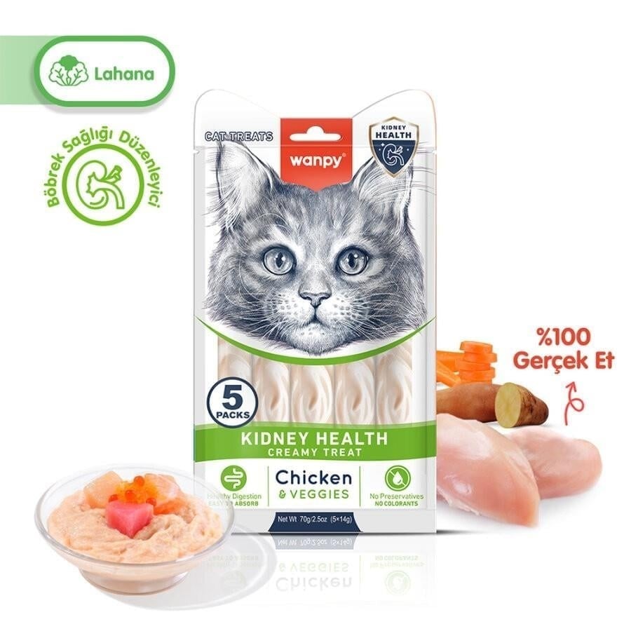 Wanpy Kidney Health Tavuk&Sebzeli Kedi Ödülü 5x14gr