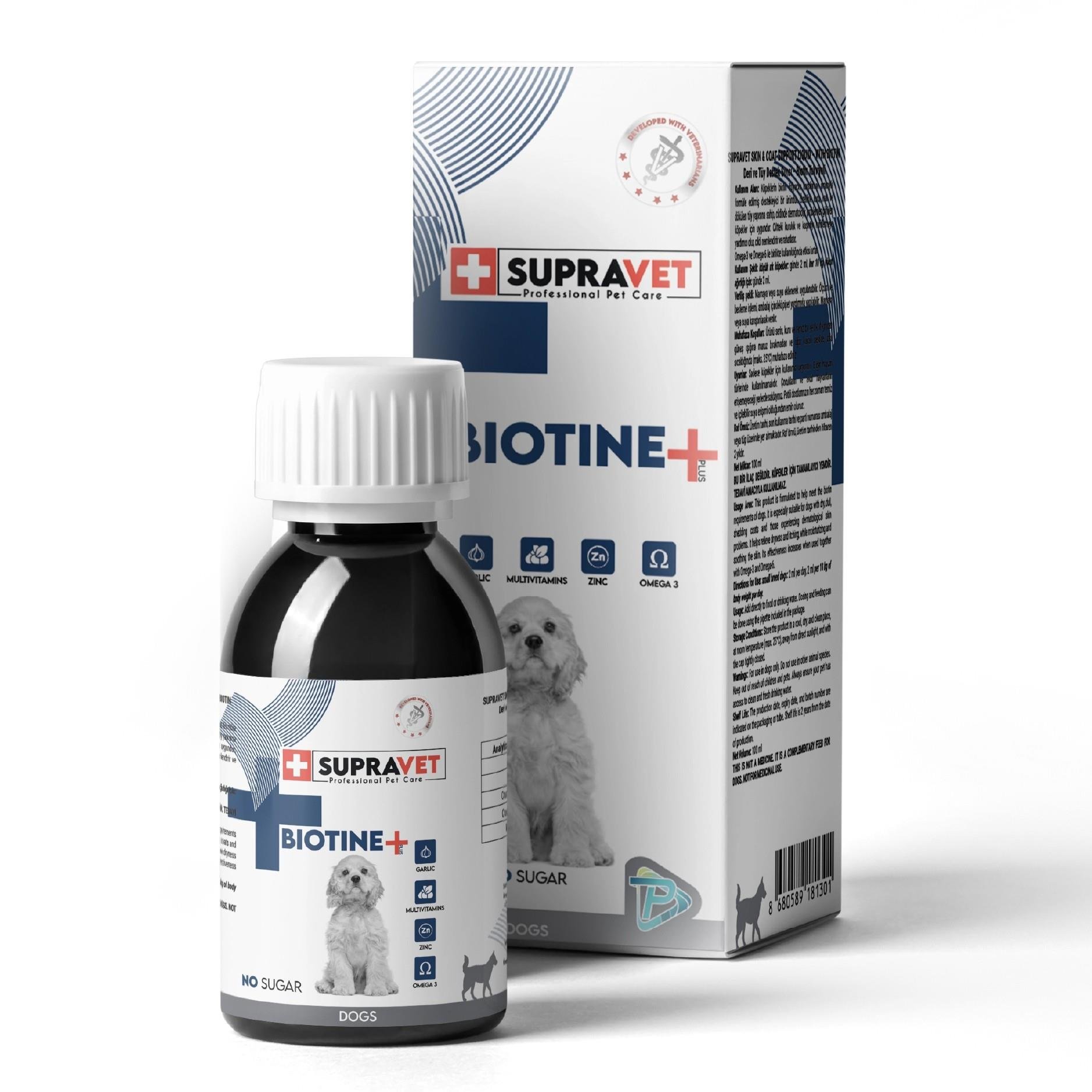Supravet Biotine Köpek Deri ve Tüy Sağlığı İçin Damla 100 ml
