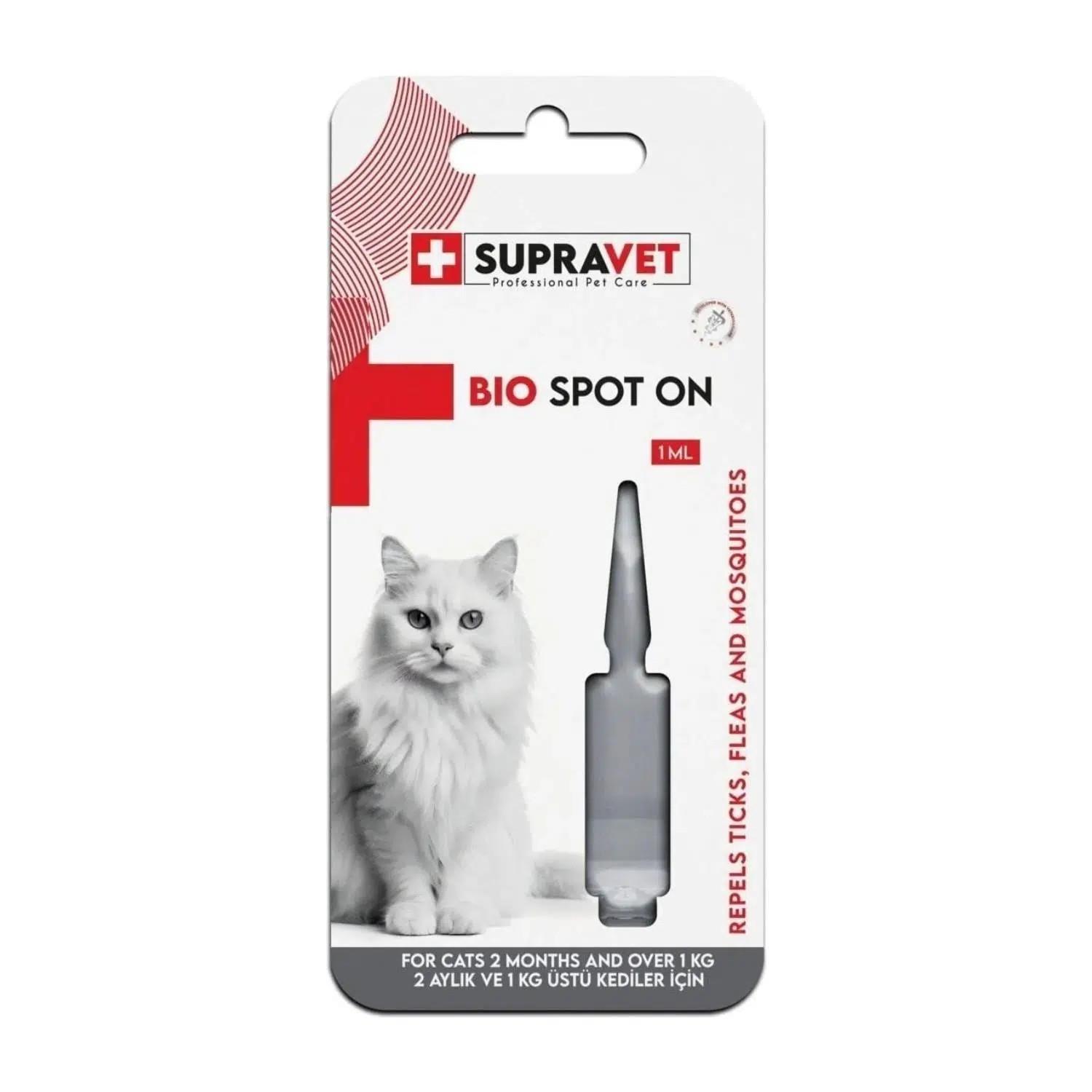 Supravet Kedi Deri Ve Tüy Bakım Yağı Bit Pire Kene Dış Parazit Uzaklaştırıcı Ense Damlası 1 ML